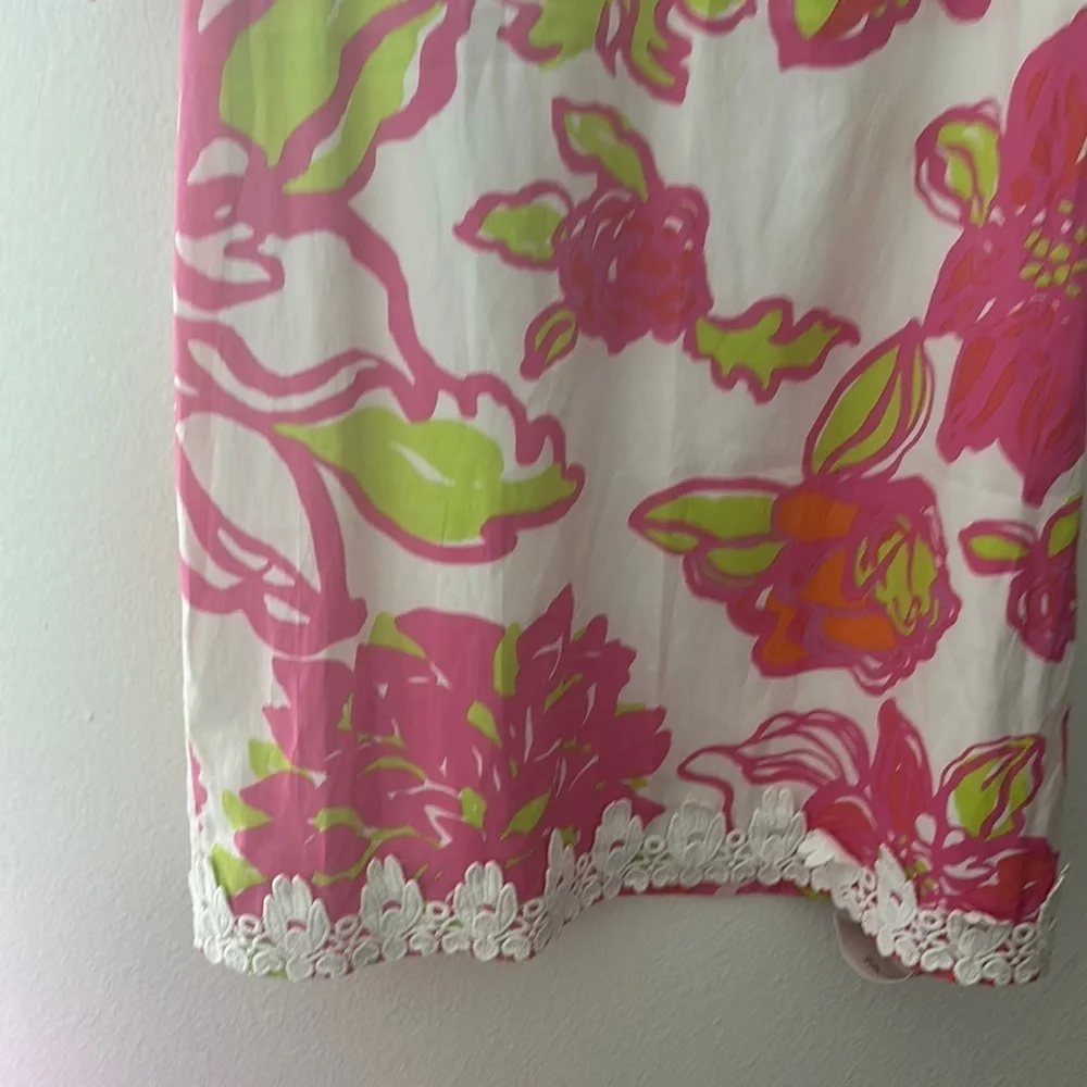 Floral Dress with Lace Trim
